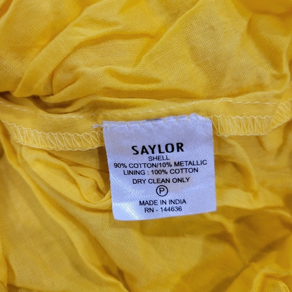 Saylor Adrianne V Neck Lined Dress Yellow Size XS - Picture 7 of 8